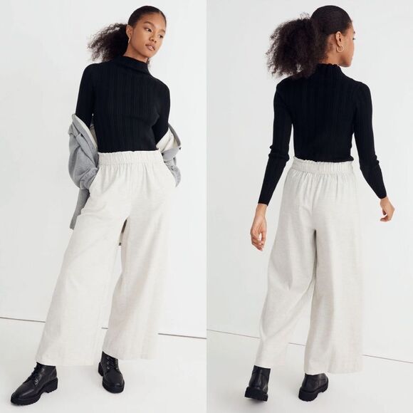 Madewell Corduroy Pull-On Wide-Leg Pants gray‎ women’s plus size XXL - Picture 1 of 8
